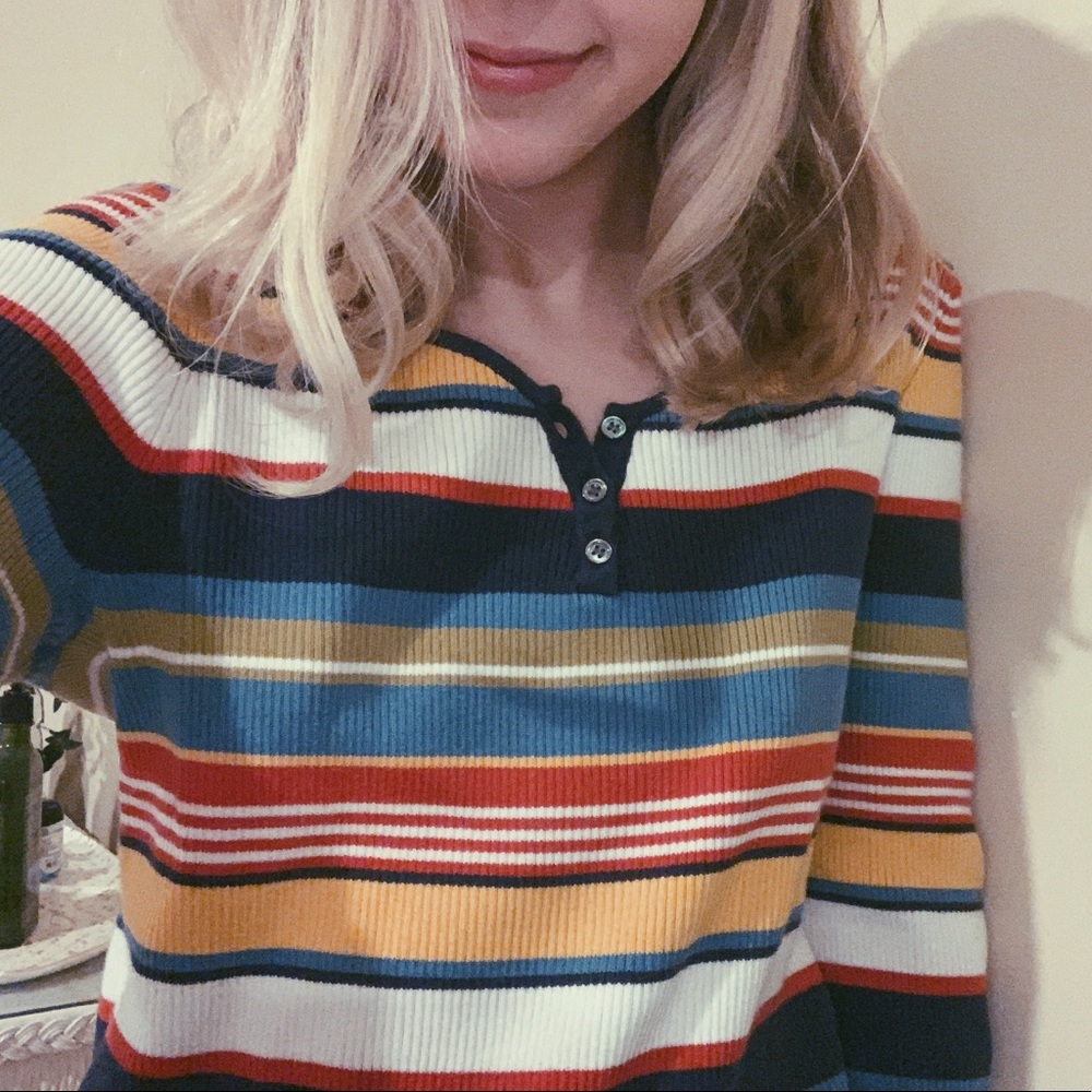 👚Hip rainbow sweater top!